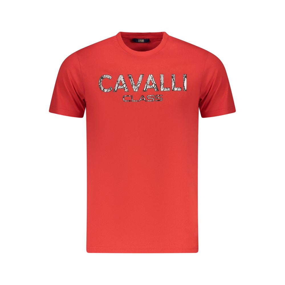 Men's Cavalli Class Red Cotton T-Shirt