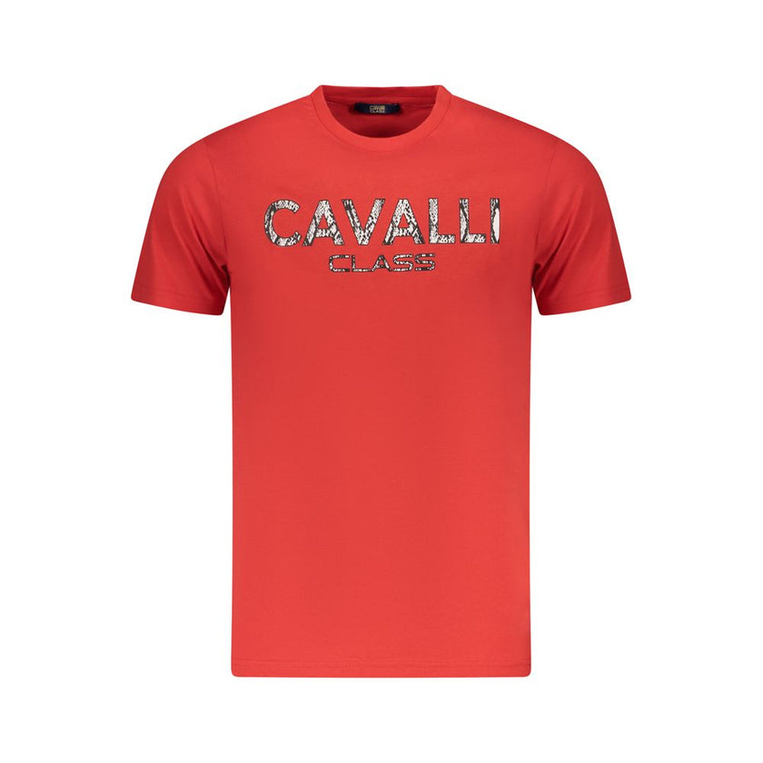 Cavalli Class Rosso Baumwoll-T-Shirt für Herren