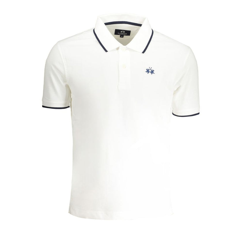 La Martina Weißes Herren-Poloshirt aus Baumwolle