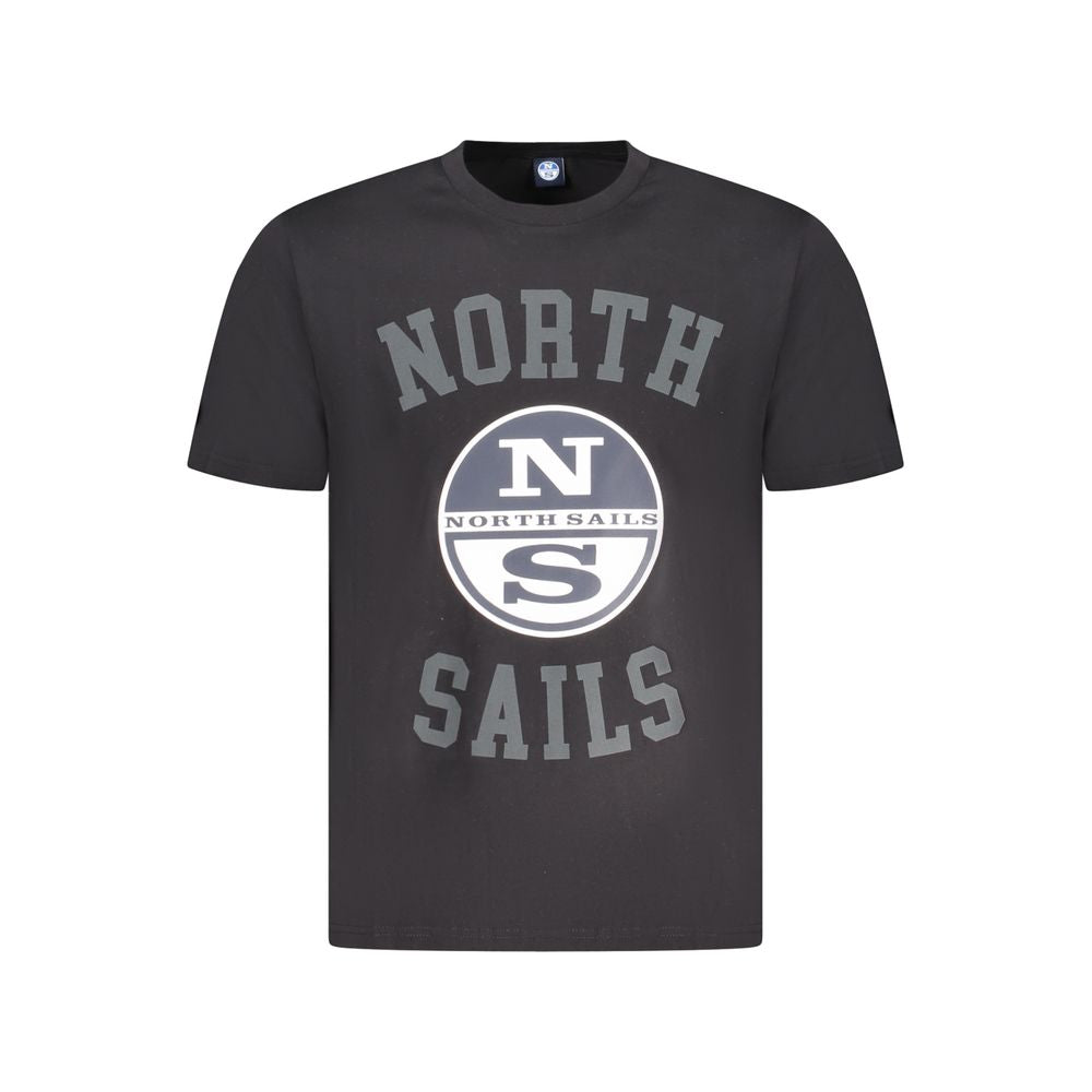 North Sails Schwarzes Baumwoll-T-Shirt für Herren