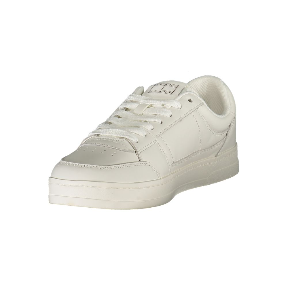 Tommy Hilfiger Men's White Leather Sneakers