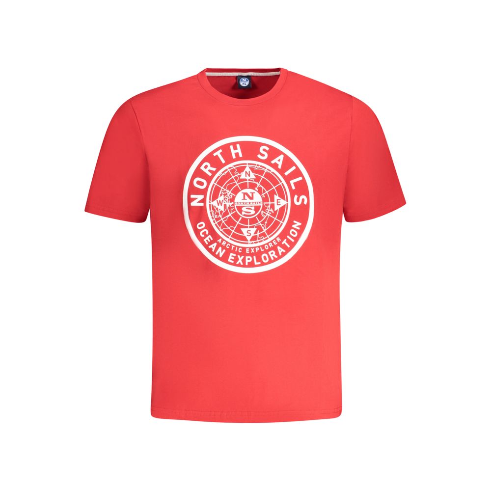 North Sails Rotes Baumwoll-T-Shirt für Herren