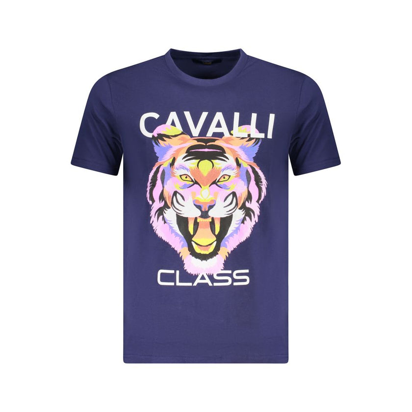 Cavalli Class Blu Baumwoll-T-Shirt für Herren
