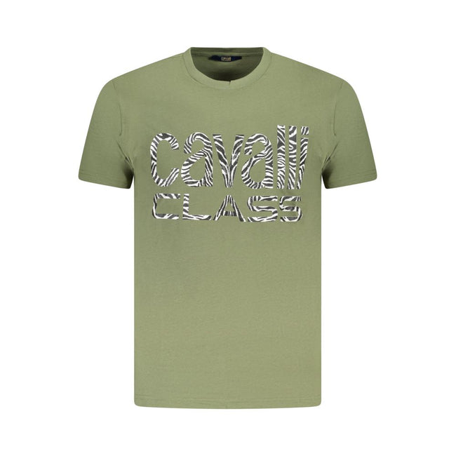 Cavalli Class Verde Baumwoll-T-Shirt für Herren