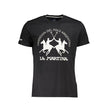 La Martina Schwarzes Baumwoll-T-Shirt für Herren