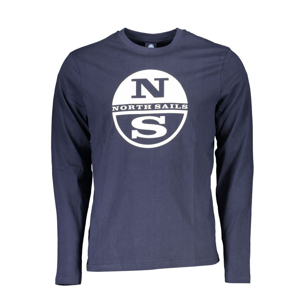 North Sails Blu Baumwoll-T-Shirt für Herren