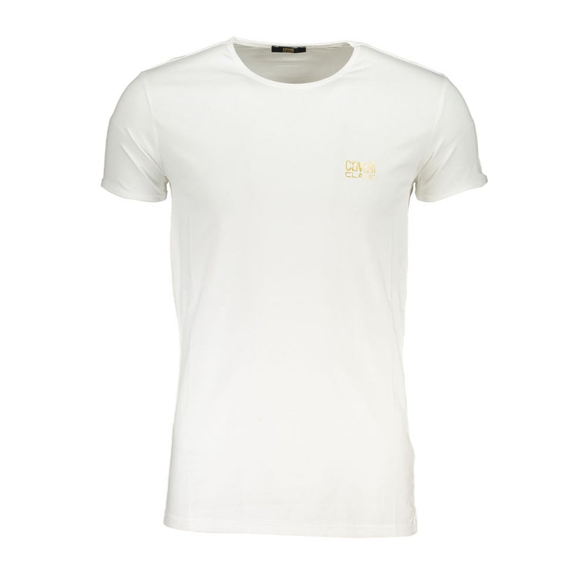 Cavalli Class Weißes Herren-T-Shirt aus Baumwolle
