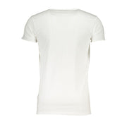 Cavalli Class weißes Herren-T-Shirt aus Baumwolle mit Rundhalsausschnitt und Logo-Druck