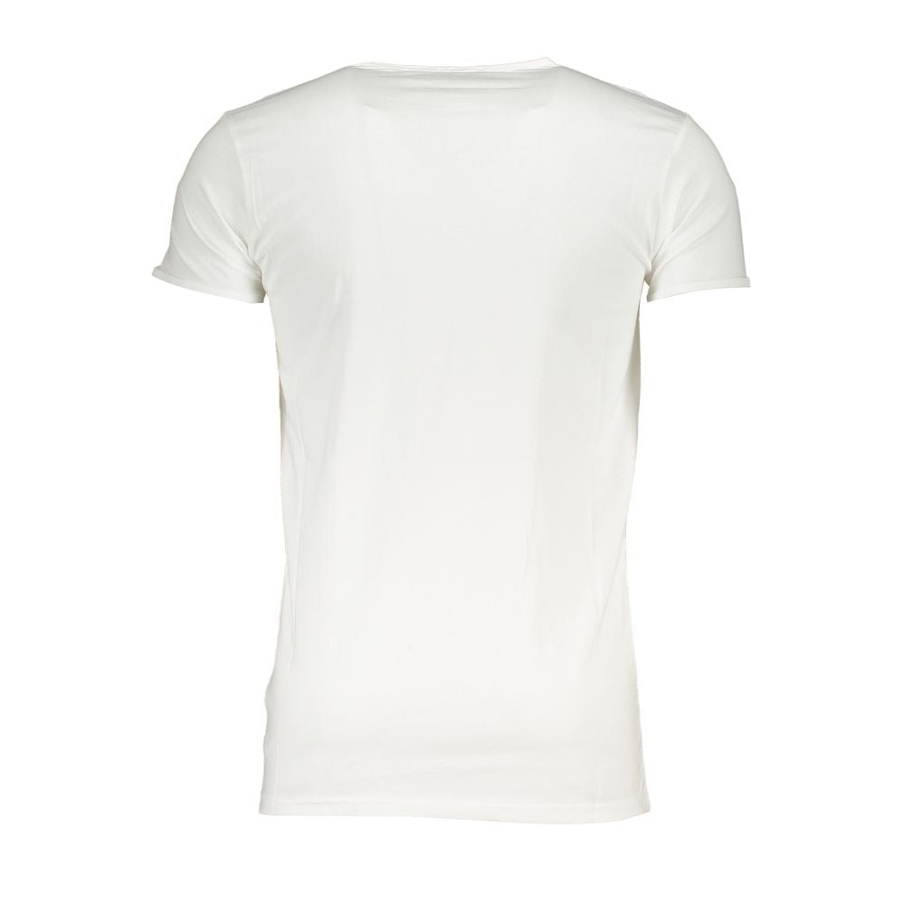Cavalli Class Weißes Herren-T-Shirt aus Baumwolle