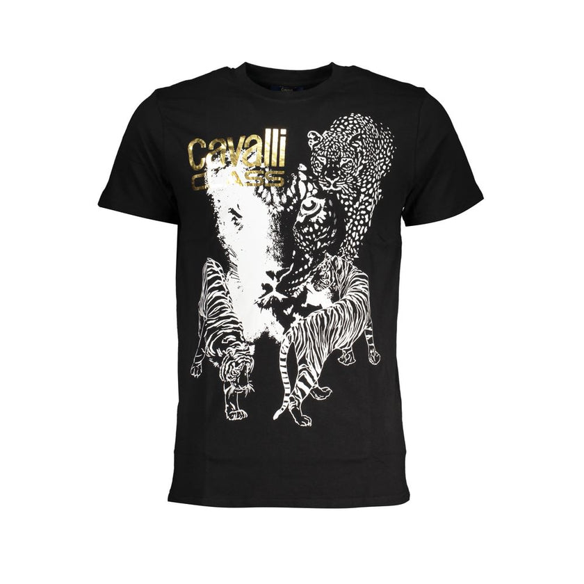 Cavalli Class Nero Baumwoll-T-Shirt für Herren