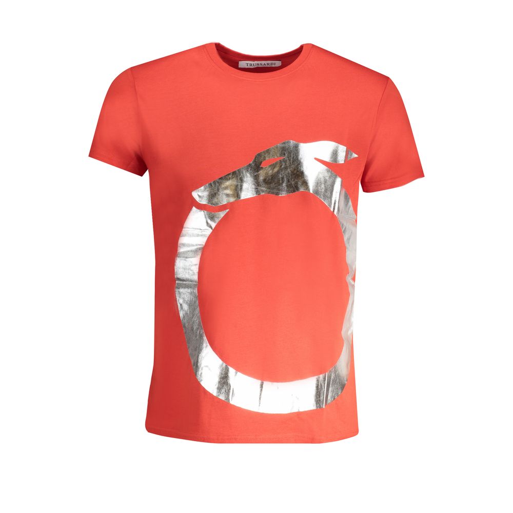 Trussardi Rosso Baumwoll-T-Shirt für Herren