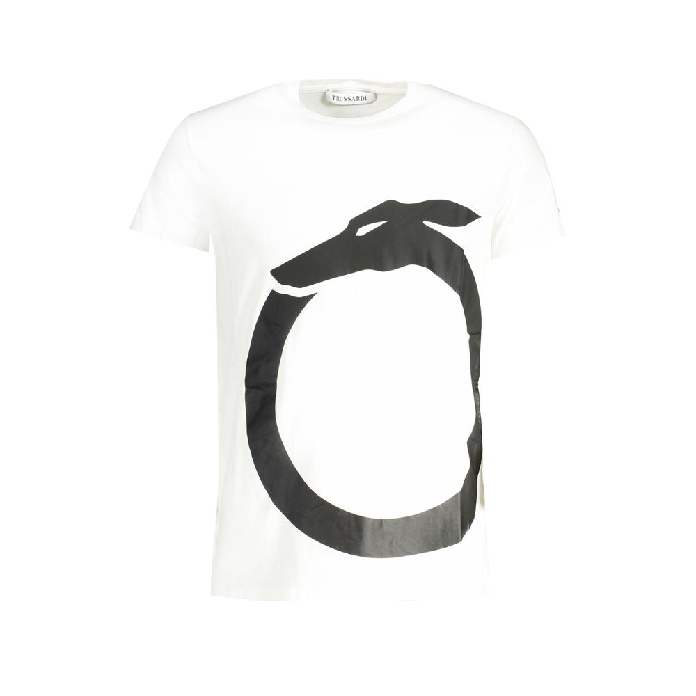 Trussardi Weißes Herren-T-Shirt aus Baumwolle