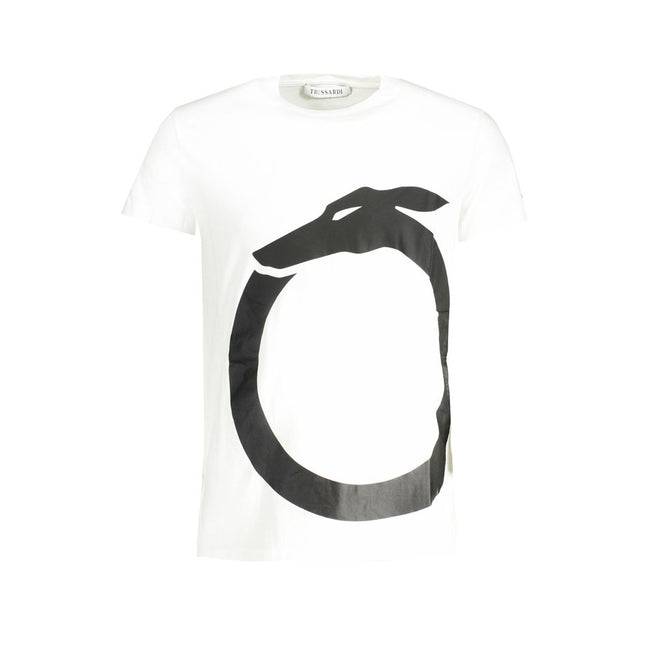Trussardi Weißes Herren-T-Shirt aus Baumwolle
