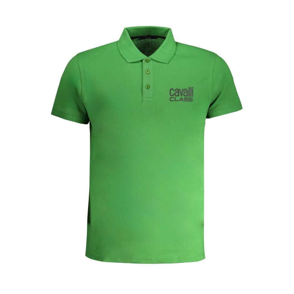 Cavalli Class Men's Polo Shirt Green Cotton
