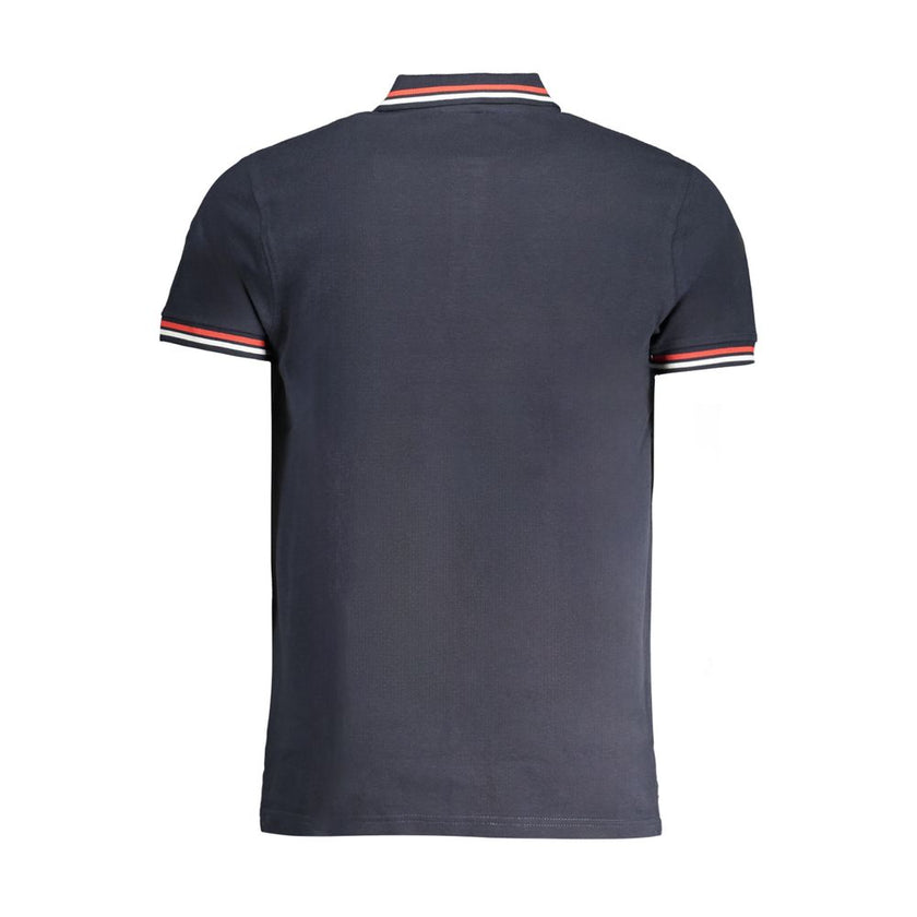 Cavalli Class Blaues Baumwoll-Poloshirt