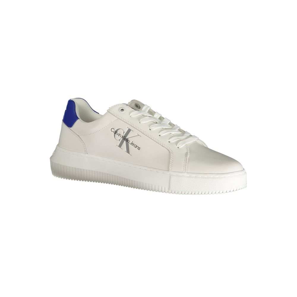 Calvin Klein Men's White Leather Sneakers