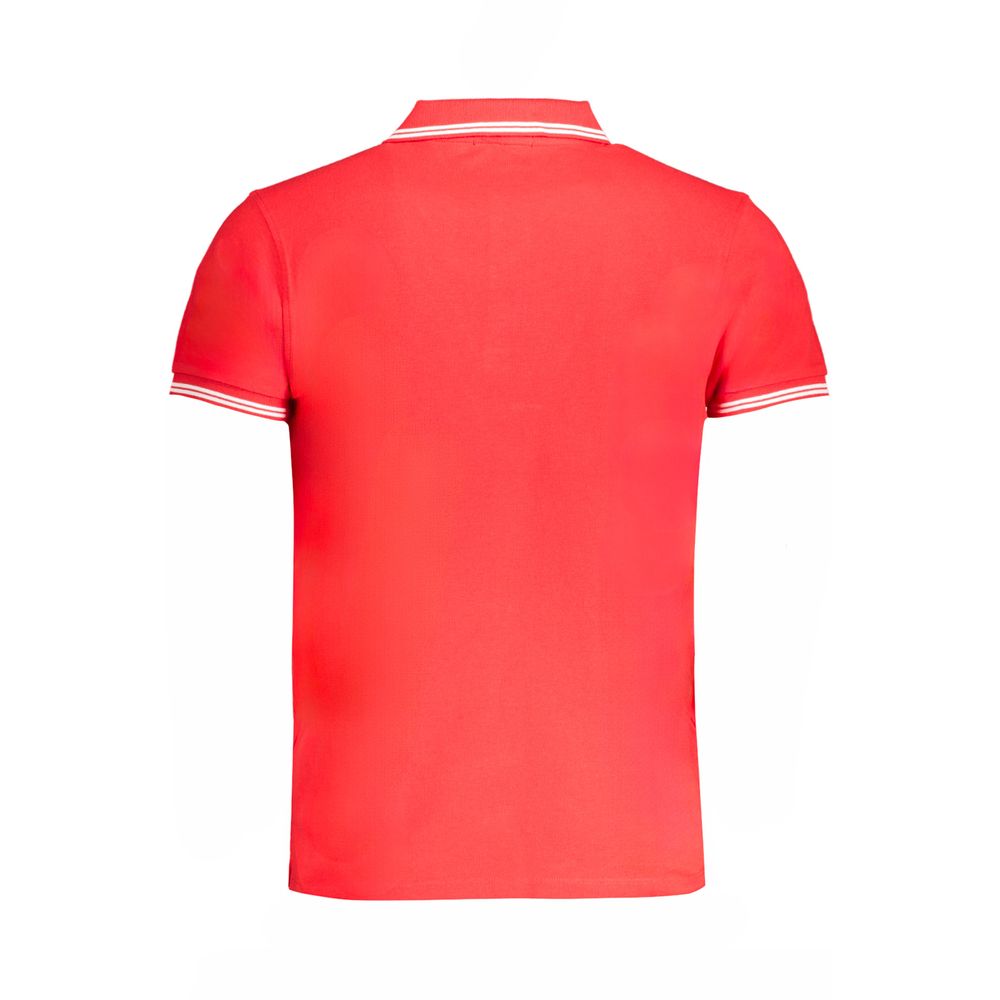 Cavalli Class Rotes Herren-Poloshirt aus Baumwolle