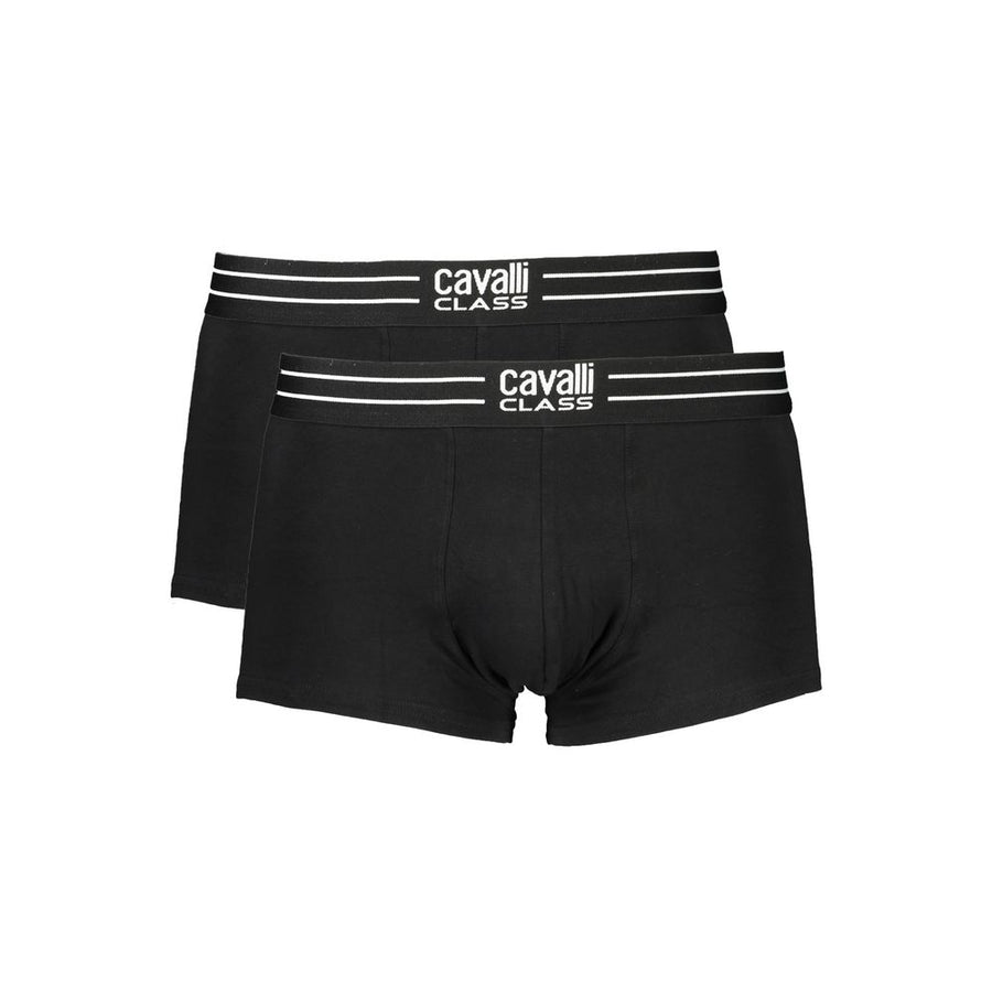 Cavalli Class Schwarze Herren-Boxershorts aus Baumwolle