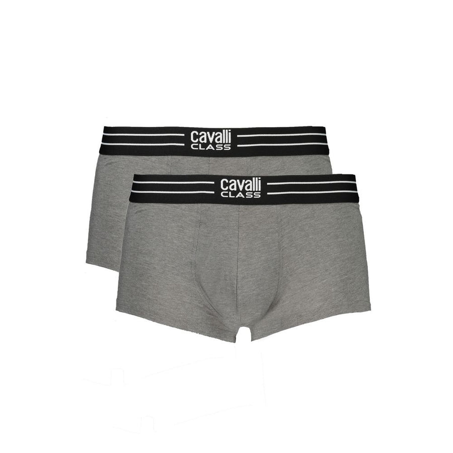 Cavalli Class Grigio Herren-Boxershorts aus Baumwolle
