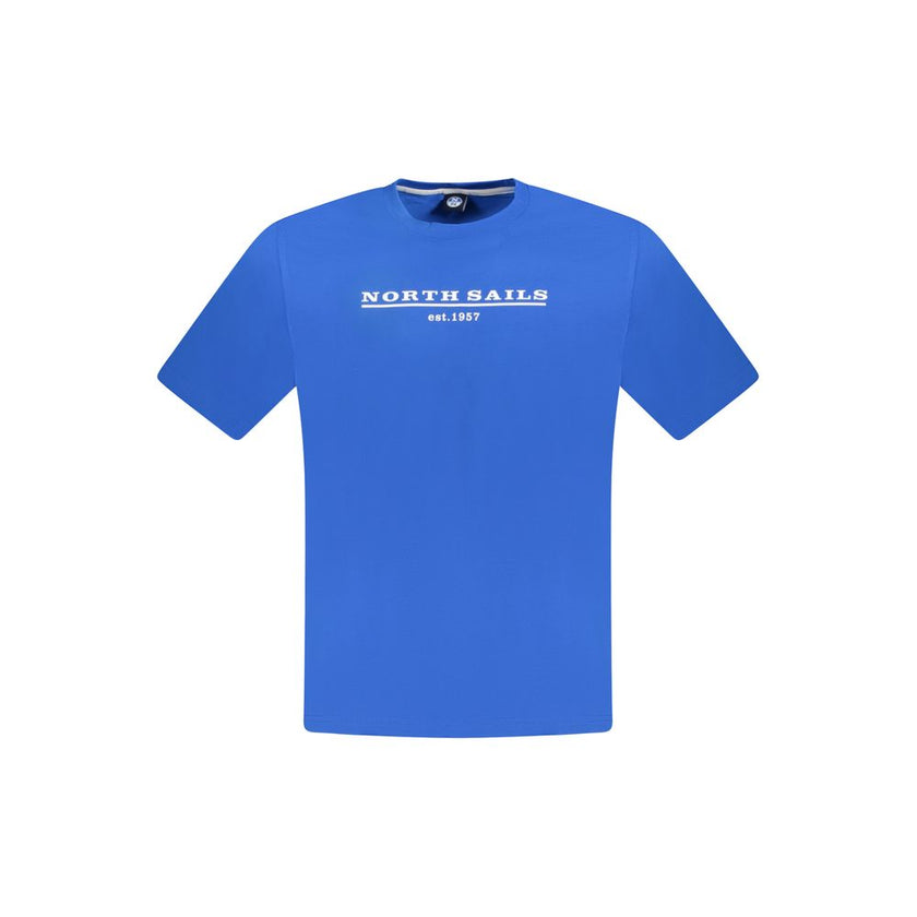 North Sails Blu Baumwoll-T-Shirt für Herren