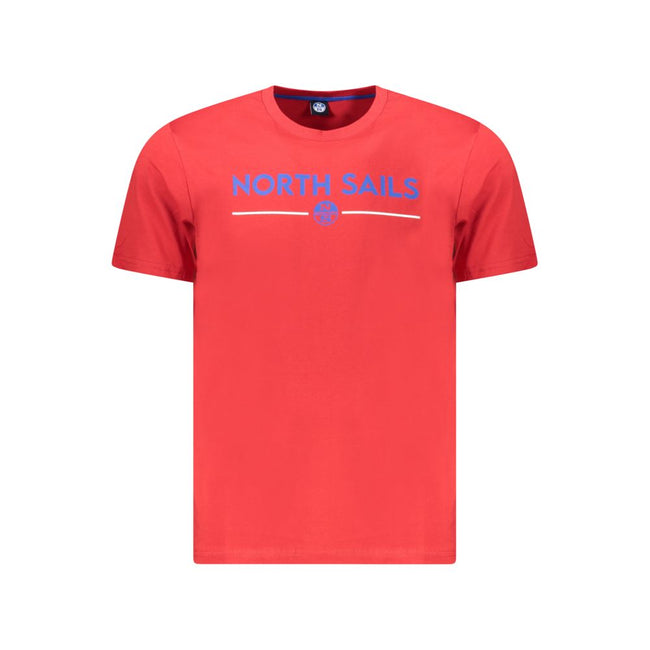 North Sails Rotes Baumwoll-T-Shirt für Herren