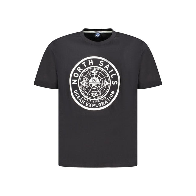 North Sails Schwarzes Baumwoll-T-Shirt für Herren