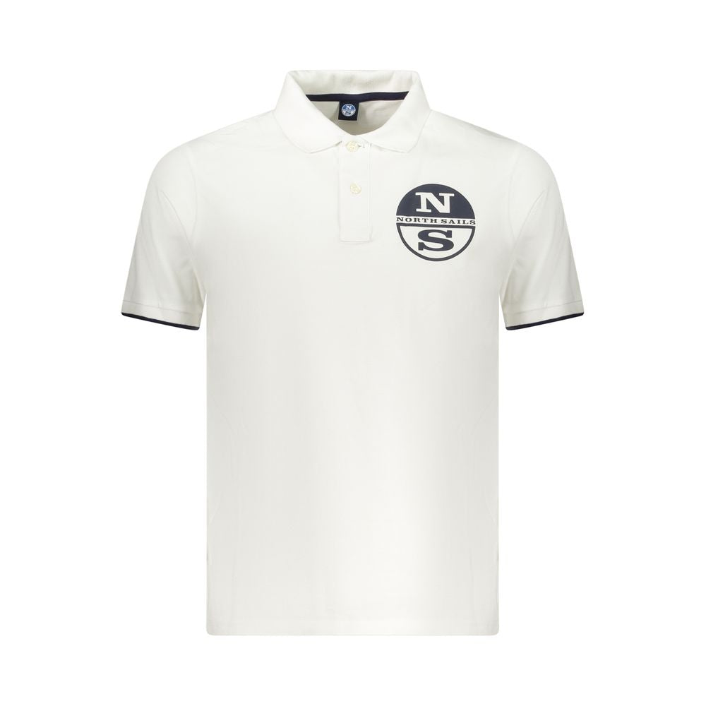 North Sails Bianco Baumwoll-Herrenpoloshirt
