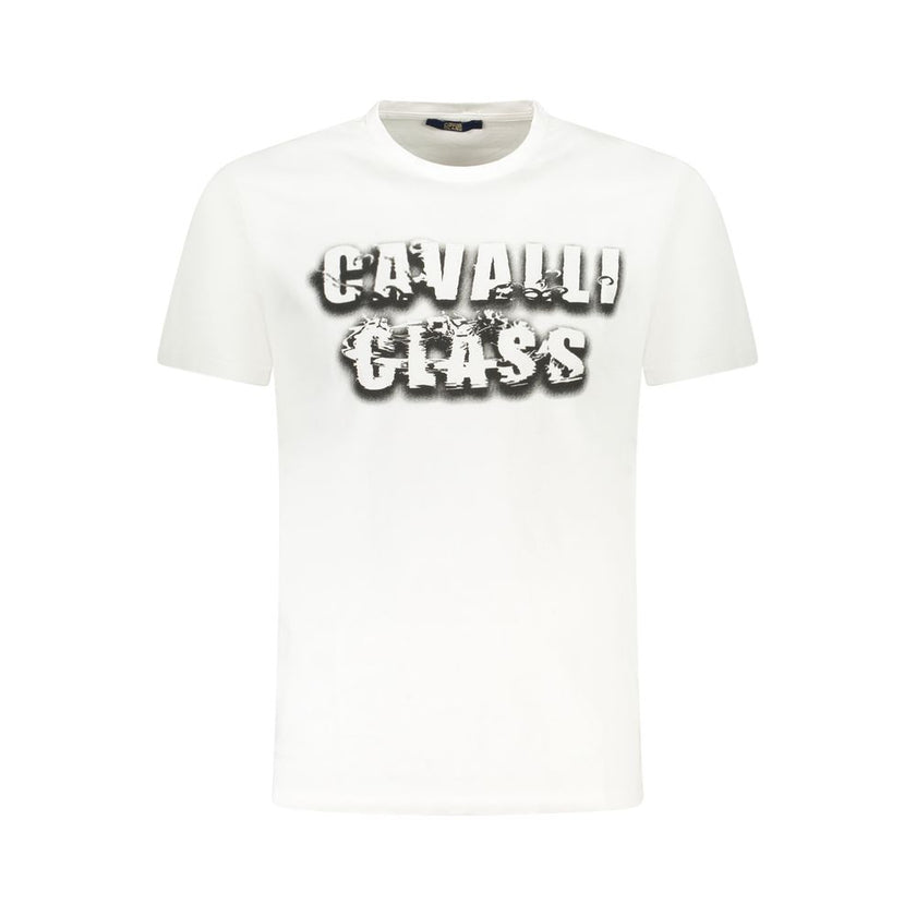 Cavalli Class Bianco Baumwoll-T-Shirt für Herren