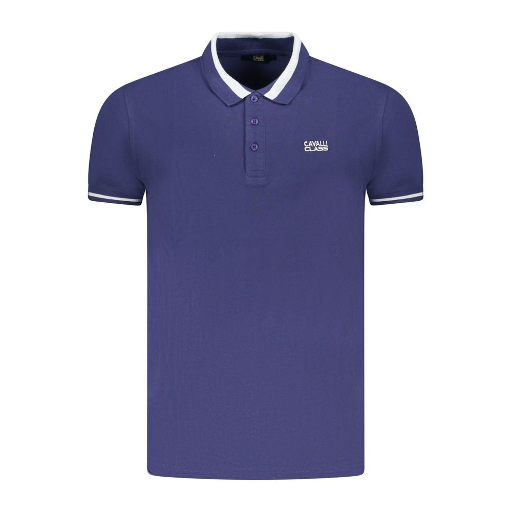 Cavalli Class Blue Cotton Men's Polo Shirt