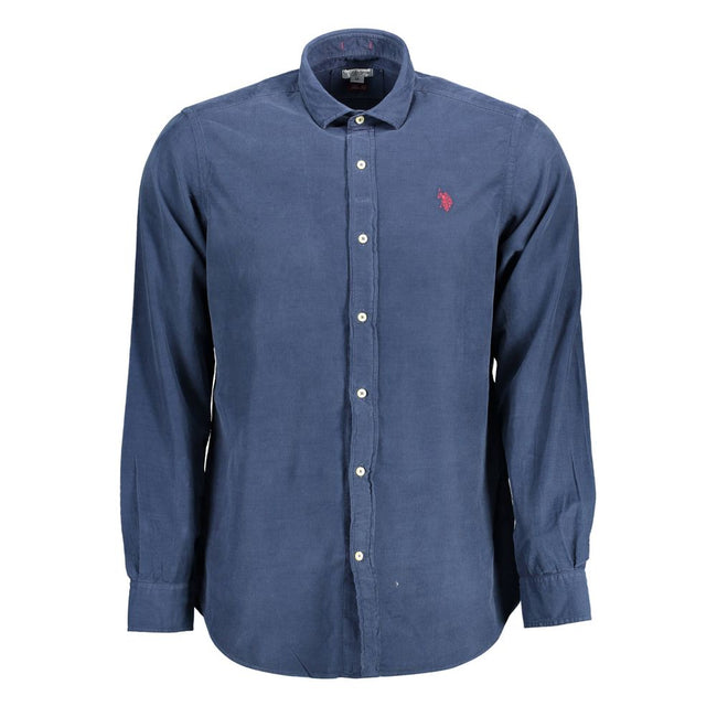 U.S. POLO ASSN. Blaues Baumwollhemd für Herren