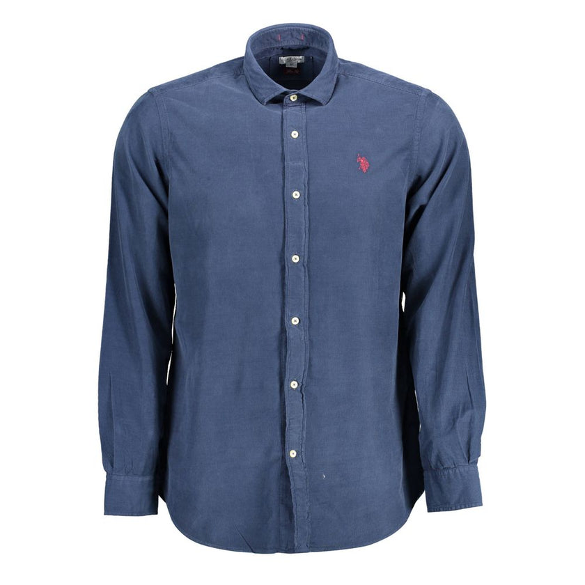 U.S. POLO ASSN. Blaues Baumwollhemd für Herren