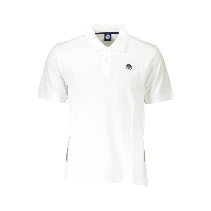 North Sails Bianco Baumwoll-Herrenpoloshirt