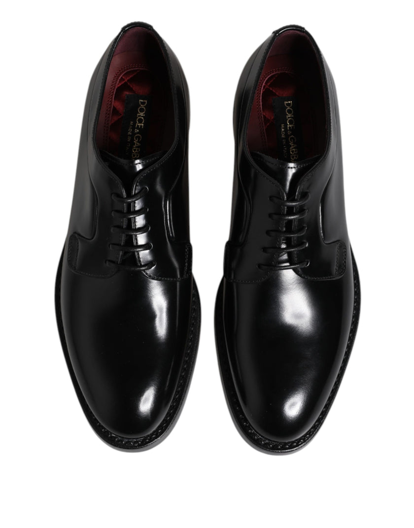 Dolce & Gabbana Schwarze Leder Schnürschuhe Derby Kleid Formelle Schuhe