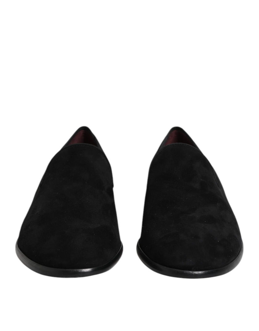 Dolce & Gabbana Schwarze Wildleder Slipper Formelle Schuhe