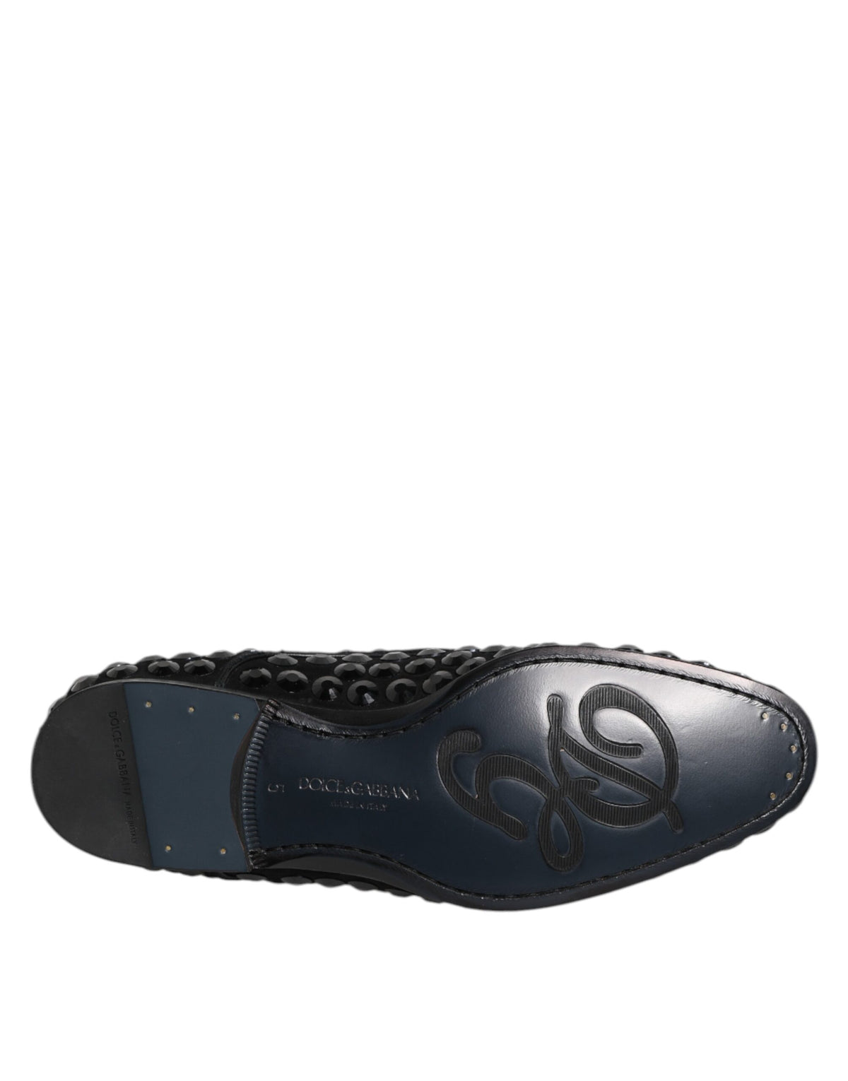 Dolce & Gabbana Black Suede Rhinestone Derby Formal Shoes