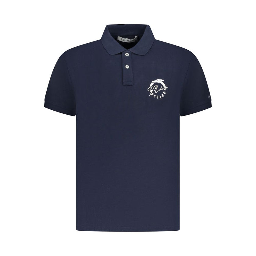 Trussardi Blu Cotton Herren Poloshirt