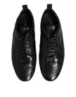 Dolce & Gabbana Schwarze Exotische Leder Low Top Sneakers Schuhe