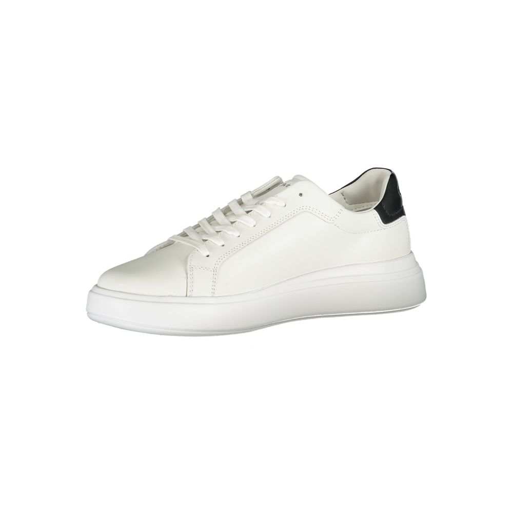 Calvin Klein Plain White Sneakers with Contrasting Accents