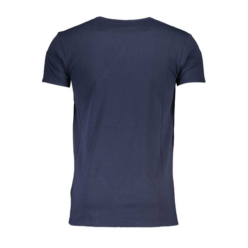 Cavalli Class blaues Baumwoll-T-Shirt für Herren mit Logo-Druck