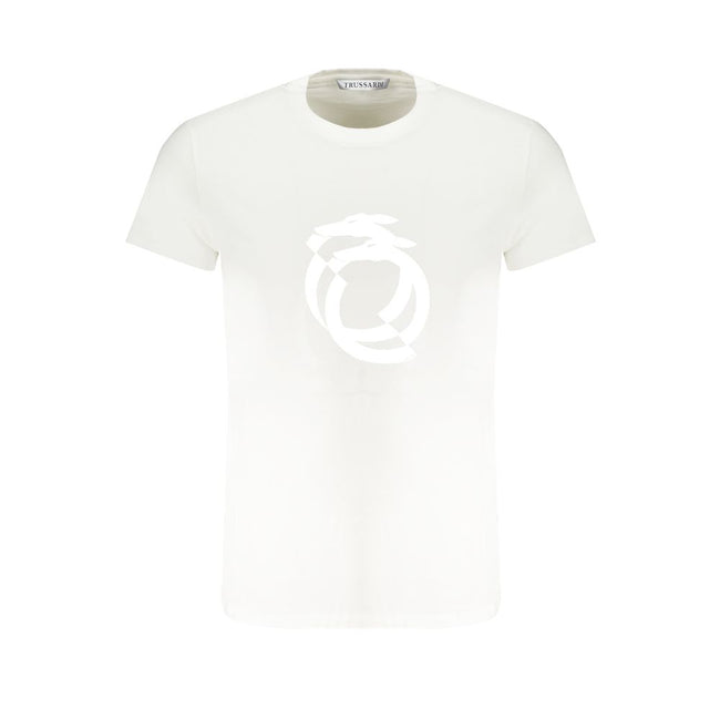 Trussardi Weißes Herren-T-Shirt aus Baumwolle