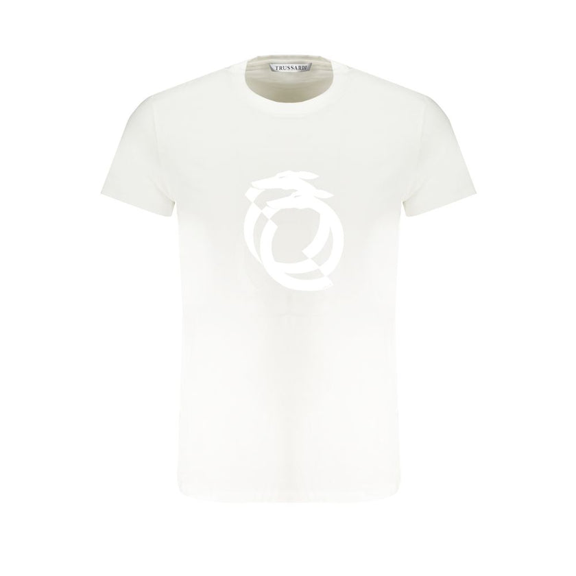 Trussardi Weißes Herren-T-Shirt aus Baumwolle