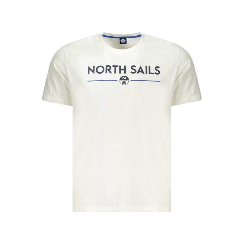 North Sails Bianco Baumwoll-T-Shirt für Herren