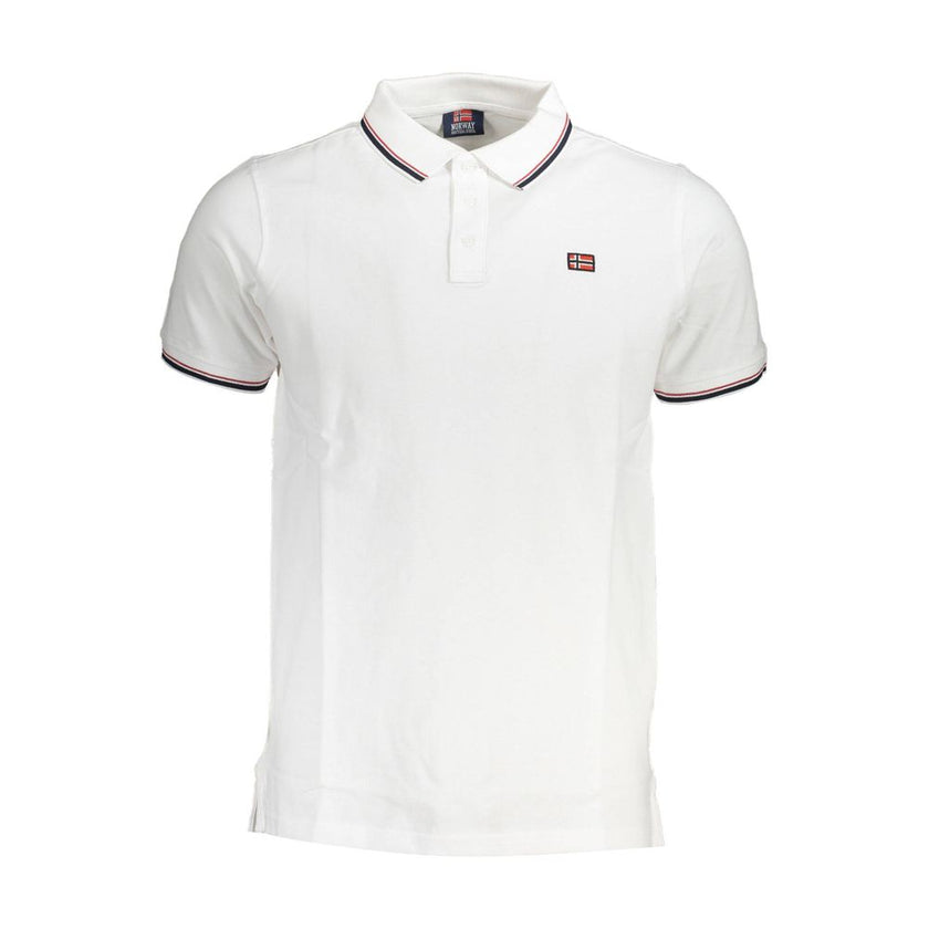 Norway 1963 Bianco Baumwoll-Herrenpoloshirt