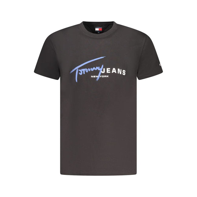 Tommy Hilfiger Schwarzes Baumwoll-T-Shirt für Herren