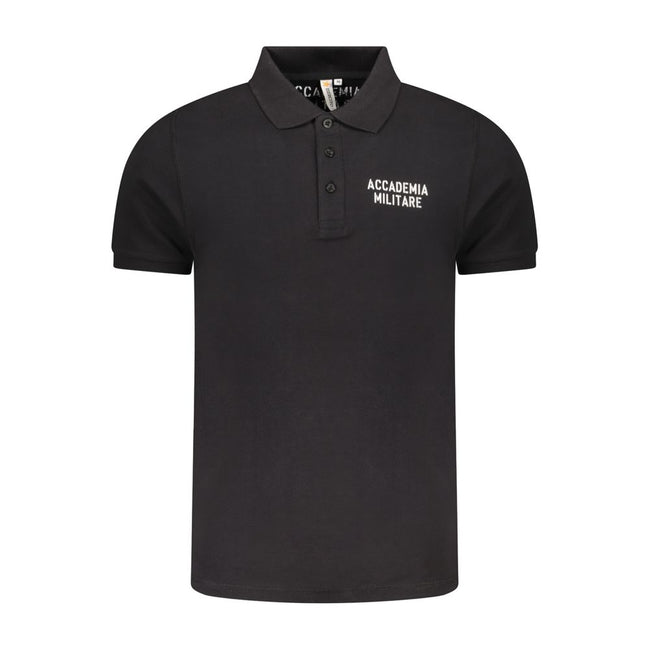Accademia Militare Schwarzes Herren-Poloshirt aus Baumwolle
