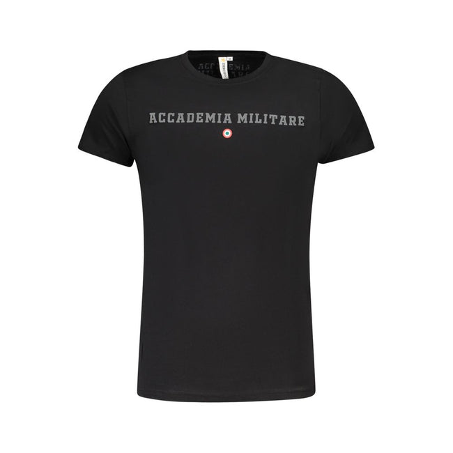 Accademia Militare Schwarzes Baumwoll-T-Shirt für Herren