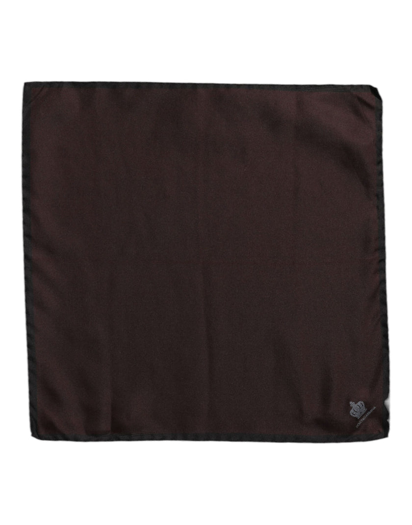 Dolce & Gabbana Brauner DG Crown Silk Square Herren Foulardschal
