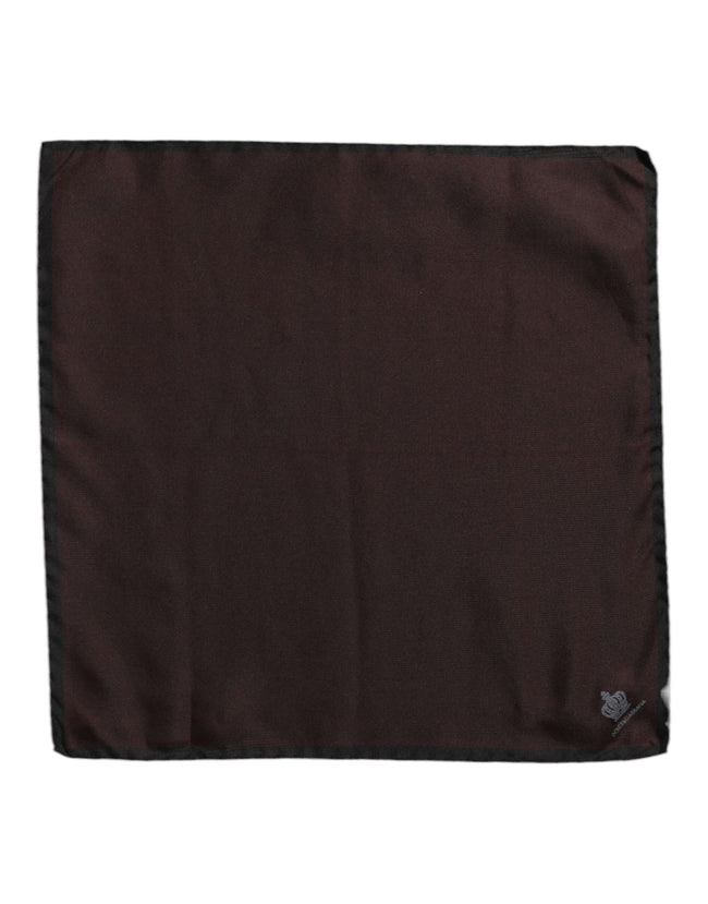 Dolce & Gabbana Brauner DG Crown Silk Square Herren Foulardschal