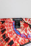 Dolce & Gabbana Schwarzer Multicolor Print Quadratischer Foulard-Schal