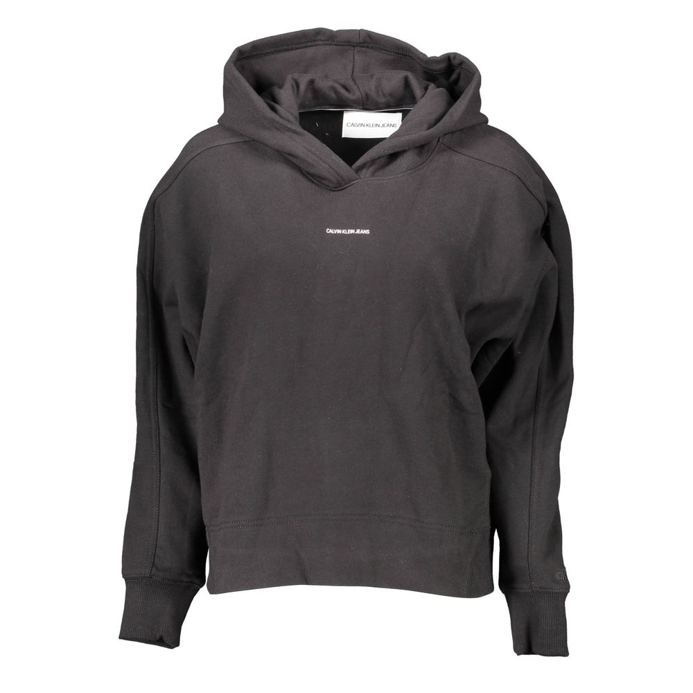 Calvin Klein Schwarzer Baumwoll-Kapuzenpullover für Damen